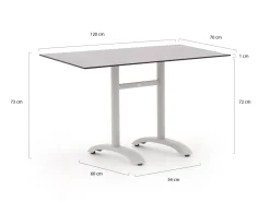Bellagio Lisio Gartentisch 120x70x73 cm