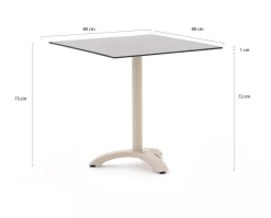 Bellagio Lisio Gartentisch 70x70x73 cm