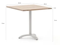 Bellagio Lisio tuintafel 80x80x75cm