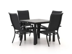 Bellagio Lugo/Fidenza 90 cm Gartenmöbel-Set 5-teilig stapelbar