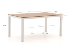 Bellagio Lugo/Fidenza 160 cm Gartenmöbel-Set 5-teilig verstellbar
