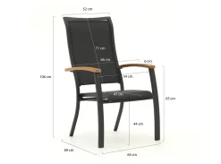 Bellagio Lugo/Linosa 180 cm Gartenmöbel-Set 5-teilig verstellbar