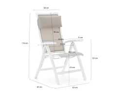 Bellagio Lugo/Lodola ø 150 cm Gartenmöbel-Set 6-teilig verstellbar