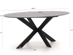 Bellagio Marudo/Furato ellips 200 cm Gartenmöbel-Set 5-teilig stapelbar