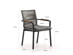 Bellagio Marudo/Furato ellips 200 cm Gartenmöbel-Set 5-teilig stapelbar