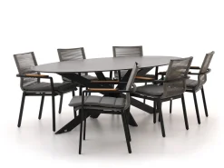 Bellagio Marudo/Furato ellips 240cm Gartenmöbel-Set 7-teilig stapelbar