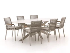 Bellagio Marudo/Furato ellips 240 cm Gartenmöbel-Set 7-teilig stapelbar