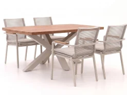 Bellagio Marudo/Induno Deens Ovaal 180cm dining tuinset 5-delig stapelbaar