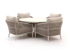 Bellagio Mineo/La Fonte ø150cm Low Dining Gartenmöbel-Set 5-teilig