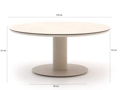 Bellagio Mineo/La Fonte ø150cm Low Dining Gartenmöbel-Set 5-teilig