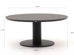 Bellagio Mineo/La Fonte ø150cm Low Dining Gartenmöbel-Set 5-teilig