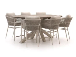Bellagio Mineo/ROUGH-Y Ellips 240 cm High Dining Gartenmöbel-Set 7-teilig
