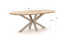 Bellagio Mineo/ROUGH-Y Ellips 240 cm High Dining Gartenmöbel-Set 7-teilig