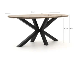 Bellagio Mineo/ROUGH-Y Ellips 240 cm High Dining Gartenmöbel-Set 7-teilig
