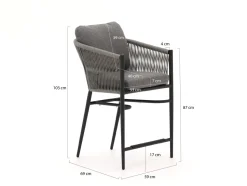Bellagio Mineo/ROUGH-Y Ellips 240 cm High Dining Gartenmöbel-Set 7-teilig