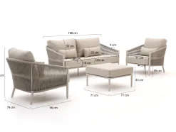 Bellagio Mineo Sessel-Sofa Lounge-Set 4-teilig