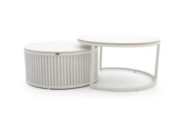 Bellagio Oriago Lounge Gartentisch-Set ø 85 cm (h:45 cm)/ø 78 cm (h:36 cm)