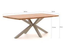 Bellagio Panaro/Induno Dänisch Oval 240 cm Gartenmöbel-Set 7-teilig stapelbar