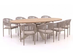 Bellagio Panaro/ROUGH-Y Ellips 280cm dining tuinset 9-delig stapelbaar