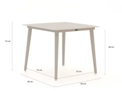 Bellagio Panaro/Sora 90 cm Gartenmöbel-Set 5-teilig stapelbar