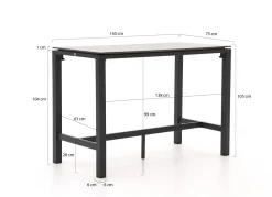 Bellagio Panaro/Trecenta 150 cm Gartenbar-Set 5-teilig