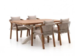 Bellagio Perzano/Induno dänisch oval 180 cm Gartenmöbel-Set 5-teilig stapelbar