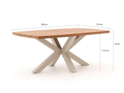 Bellagio Perzano/Induno dänisch oval 180 cm Gartenmöbel-Set 5-teilig stapelbar