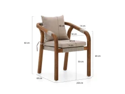 Bellagio Perzano/Induno dänisch oval 180 cm Gartenmöbel-Set 5-teilig stapelbar