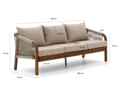 Bellagio Perzano Sessel-Sofa Lounge-Set 4-teilig