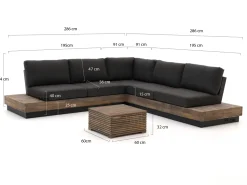 Bellagio Pilago/ROUGH-C Ecklounge-Set 4-teilig