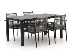 Bellagio Pizzoli/La Fonte 160 cm Gartenmöbel-Set 5-Teilig Stapelbar