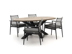 Bellagio Pizzoli/ROUGH-Y Ellips 200 cm Gartenmöbel-Set 5-teilig stapelbar