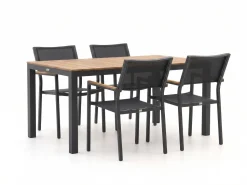 Bellagio Roma/Fidenza 160 cm Gartenmöbel-Set 5-teilig stapelbar