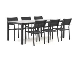Bellagio Roma/Fidenza 220 cm Gartenmöbel-Set 7-teilig stapelbar