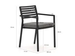 Bellagio Rumo/La Fonte 160 cm Gartenmöbel-Set 5-teilig Stapelbar
