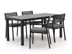 Bellagio Rumo/Menzano 160 cm Gartenmöbel-Set 5-Teilig Stapelbar
