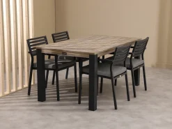 Bellagio Rumo/ROUGH-S 160 cm Gartenmöbel-Set 5-teilig Stapelbar