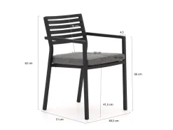Bellagio Rumo/ROUGH-S 220 cm Gartenmöbel-Set 7-teilig Stapelbar