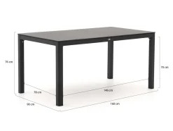 Bellagio San Lupo/La Fonte 160 cm Gartenmöbel-Set 5-teilig