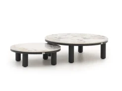 Bellagio Sarsina Lounge Gartentisch-Set ø 85 cm(h:27 cm)/ø 65 cm (h:21 cm)