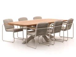 Bellagio Sordio/Induno Dänisch oval 240cm Gartenmöbel-Set 7-Teilig Stapelbar