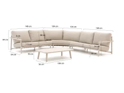 Bellagio Torre Muzza Ecklounge-Set 4-teilig