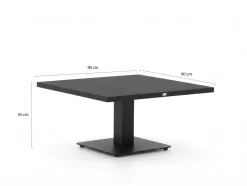 Bellagio Usini Garten Lounge Esstisch 90x90x45/68 cm höhenverstellbar