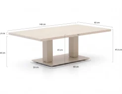 Bellagio Usini Garten Lounge Esstisch 140x80x47/68 cm höhenverstellbar