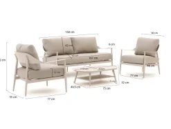 Bellagio Valli Sessel-Sofa Lounge-Set 4-teilig