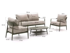 Bellagio Valli Sessel-Sofa Lounge-Set 4-teilig