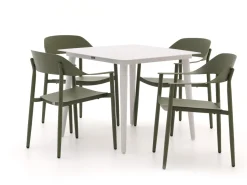 Bellagio Valli/Sora 90 cm Gartenmöbel-Set 5-Teilig Stapelbar