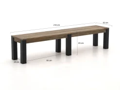 Bellagio Vezzano/ROUGH-X 240 cm Gartenmöbel-Set mit Bank 5-teilig