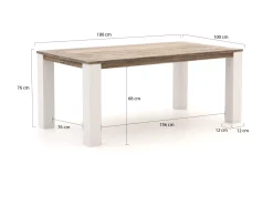 Bellagio Vezzano/ROUGH-X 180 cm Gartenmöbel-Set 5-teilig