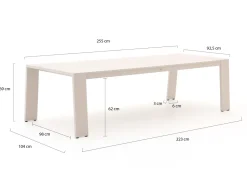Bellagio Vinadio 255 cm Low Dining Gartenmöbel-Set 7-teilig